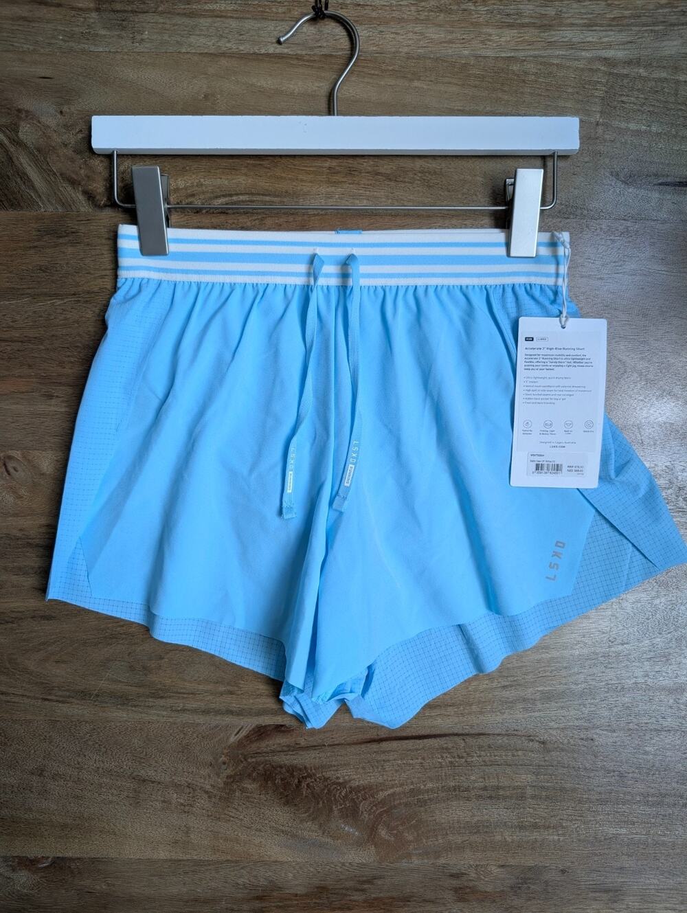 NWT LSKD Accelerate 3" Running Shorts Womens XS Light Blue High Rise WSHT02004
